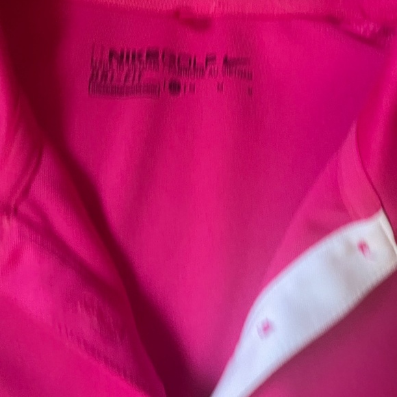 Nike Golf Dri-Fit Pink Button-up Polo Medium Short Sleeve - Picture 4 of 5